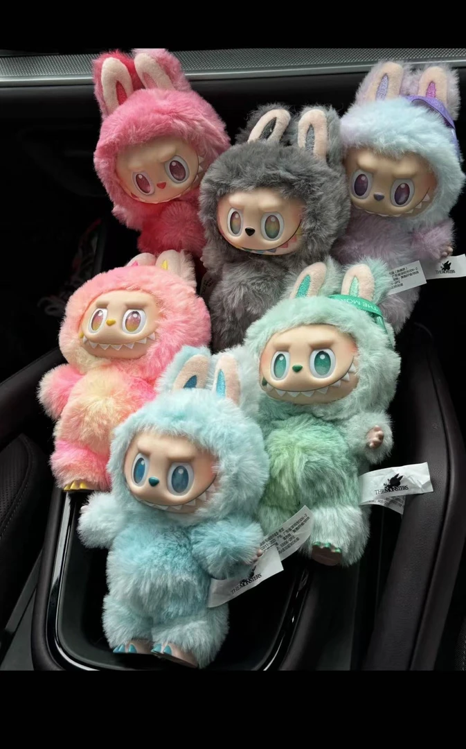 【国潮】现货直发拉卜卜潮玩马卡龙搪胶毛绒公仔包包挂件三代