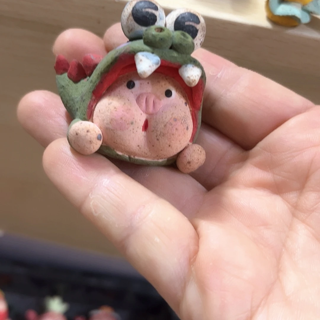 泥塑古镇炻陶花盆