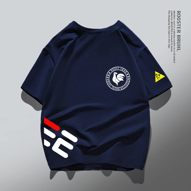 法莱尔公鸡【高品质】100%纯棉短袖T恤2025年夏季宽松圆领潮流半袖t