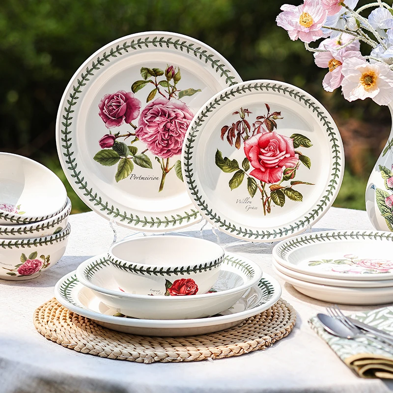 英国Portmeirion波特美林植物玫瑰陶瓷餐具餐盘餐碗欧式餐盘花卉