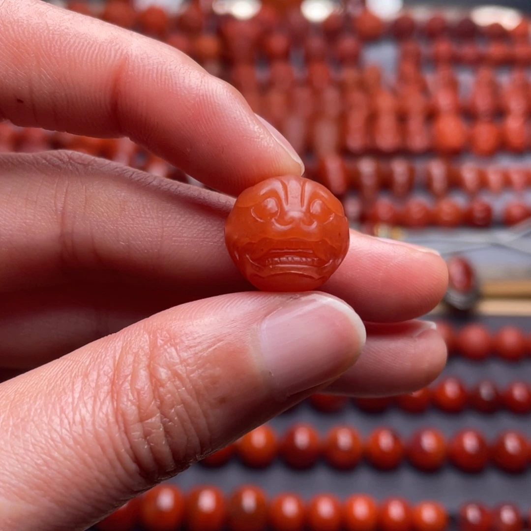 南红玛瑙未镶嵌其他W14➕保山柿子红貔貅珠