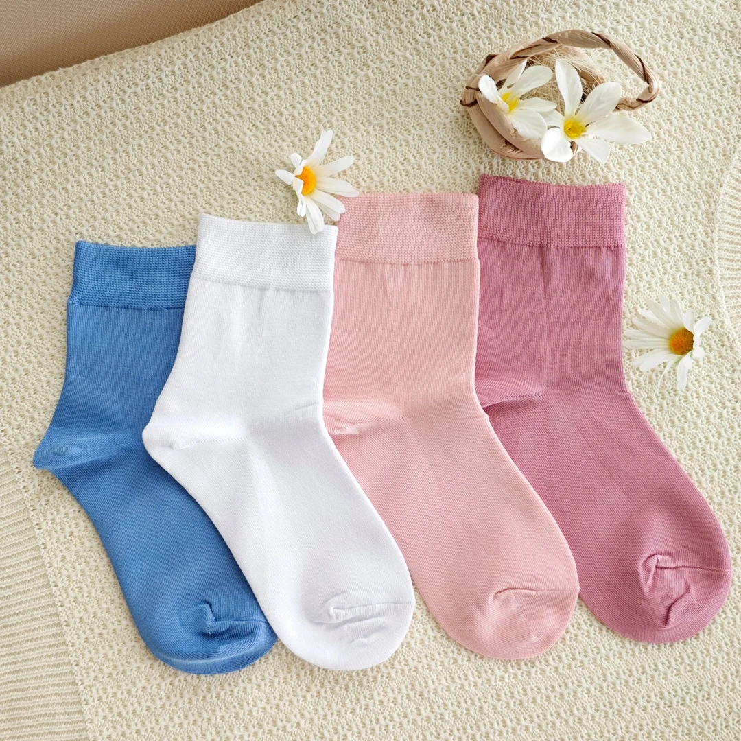 胶原蛋白纯棉短袜无骨袜子中筒运动月子袜夏季薄款防臭吸汗男女