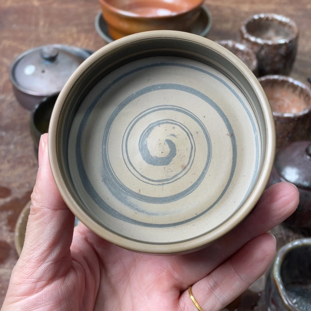 陶浪鬼柴烧搅泥普洱杯