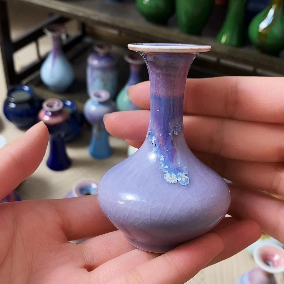 摆件景德镇高温陶瓷小花瓶