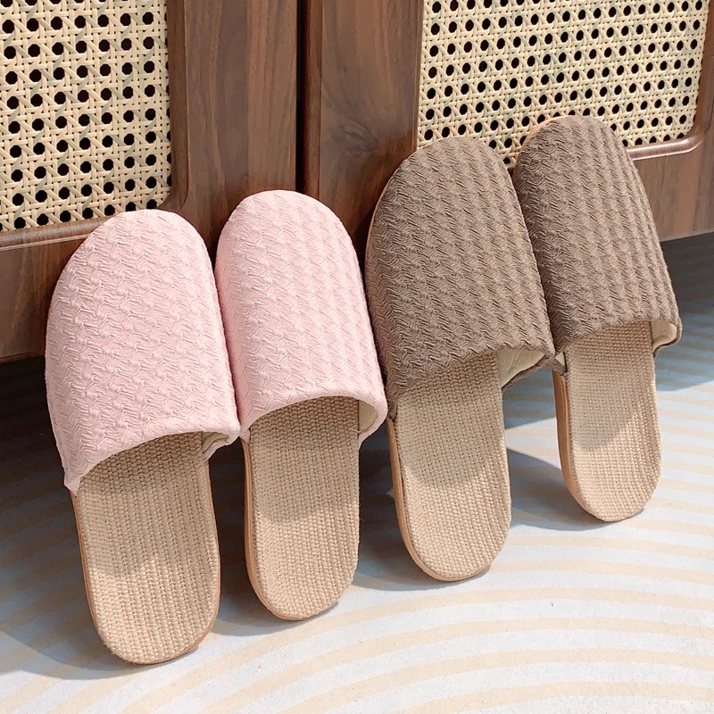 2025新款亚麻拖鞋女夏季情侣舒适轻便凉拖鞋家用室内耐磨四季居家