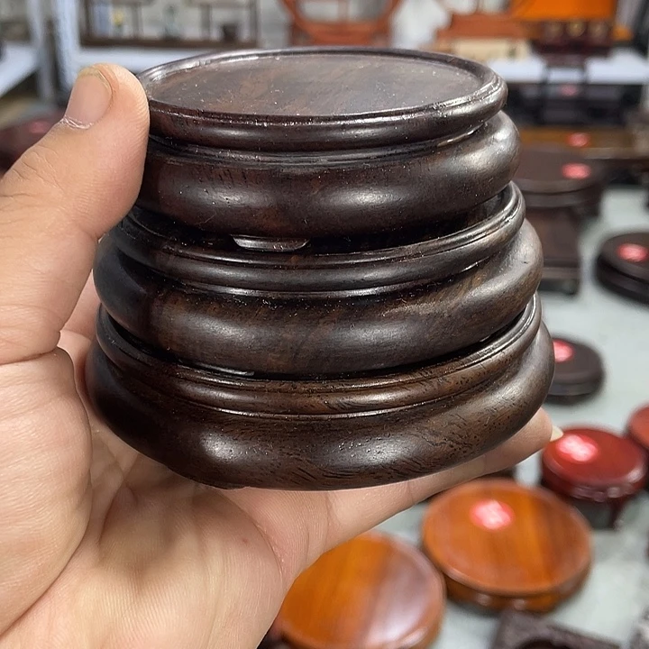 红木底座工艺品紫砂红木底座工艺品789公分3个