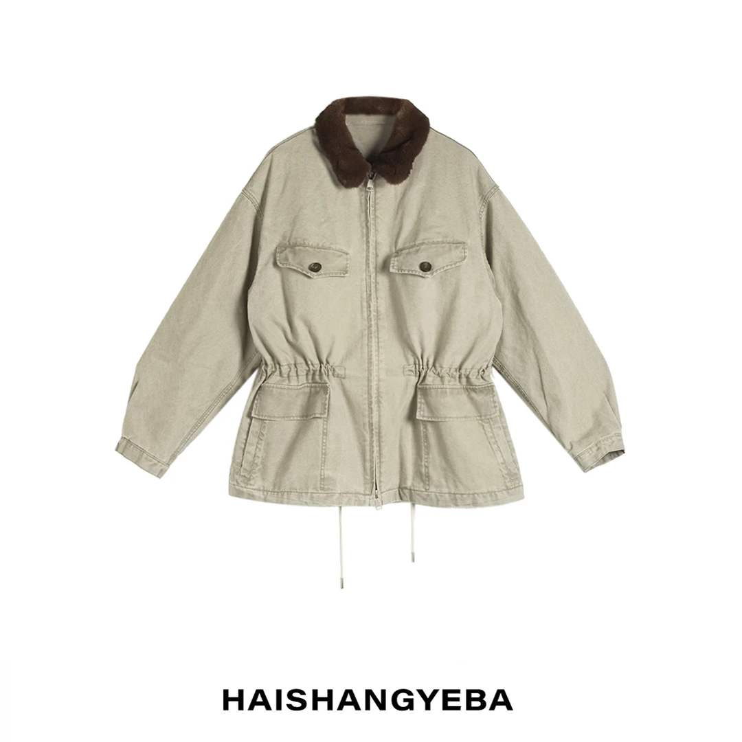 人造皮草 【海上叶爸】新款2025秋冬百搭水貂厚款外套