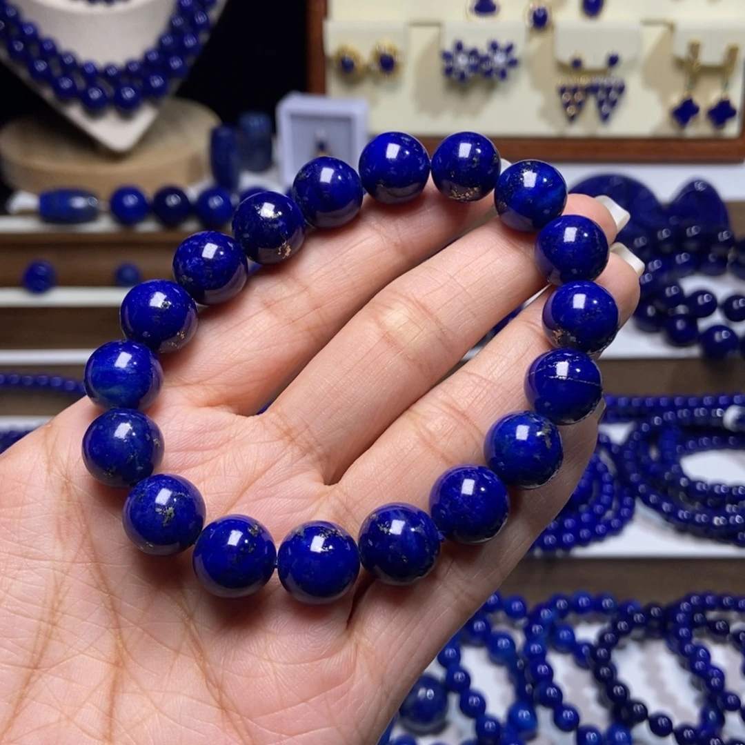 青金石未镶嵌老矿 多金11.8mm手串