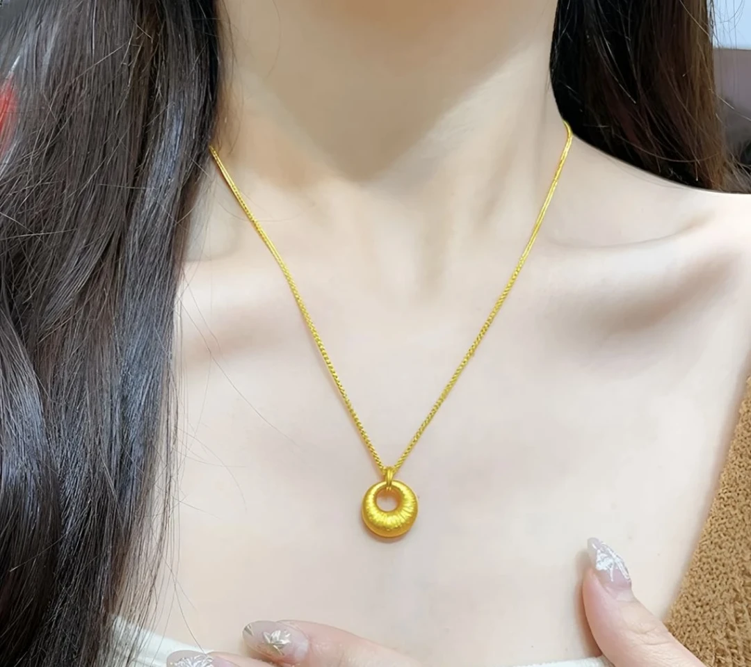 铜合金项链 拉丝小金坨（M扣）