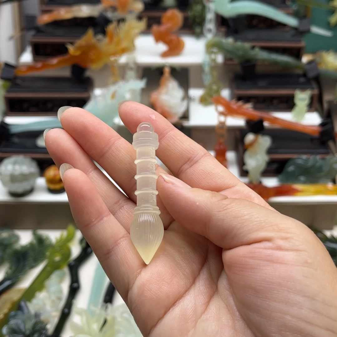 蛇纹石玉未镶嵌岫玉发簪