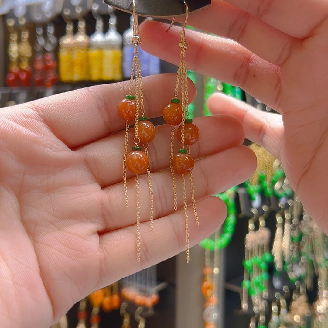 翡翠合金耳坠翡翠