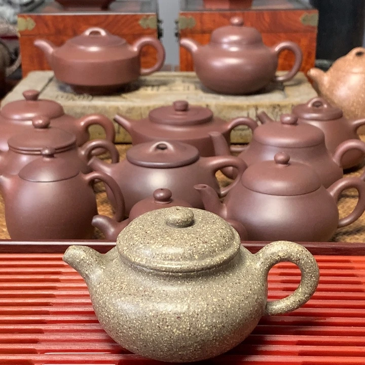 紫砂茶壶豆青砂仿古