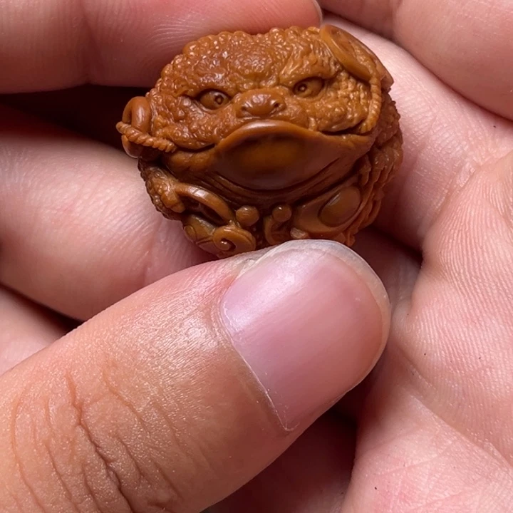 王***毛橄榄核手串金蟾单颗