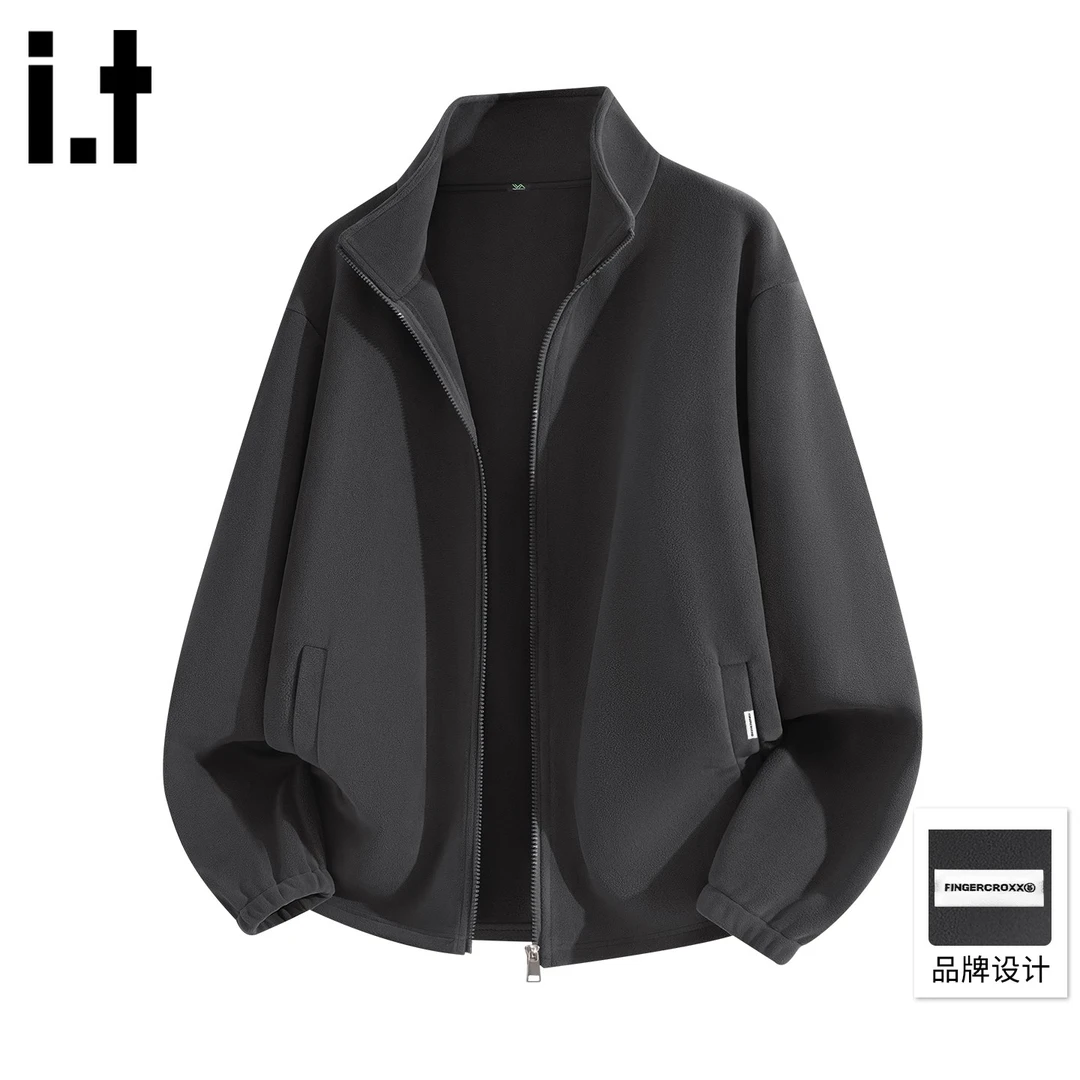 it FINGERCROXX双面奥粒绒外套男士2025新款冬季保暖立领上衣夹克