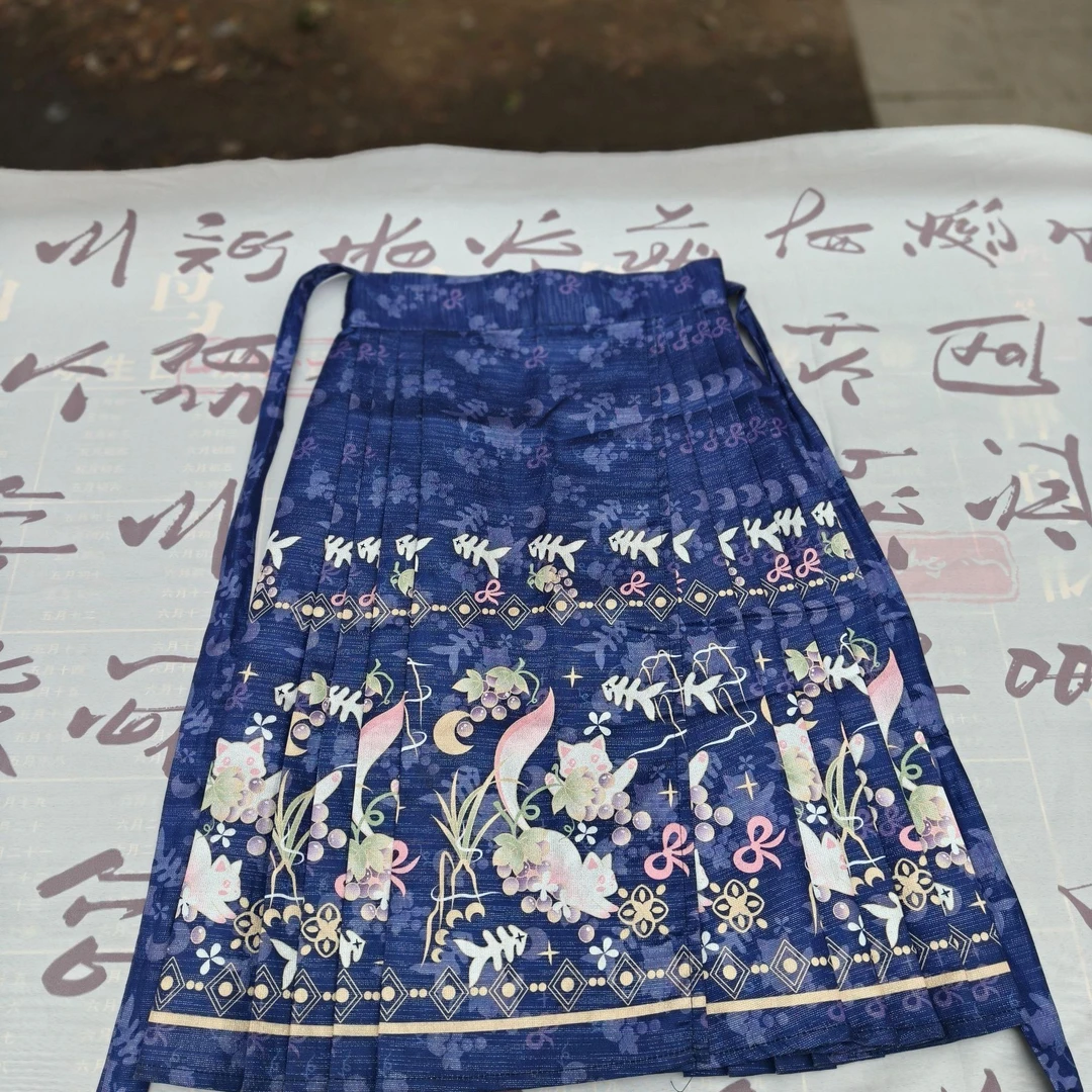 A001儿童马面裙国风穿搭时尚古风印花