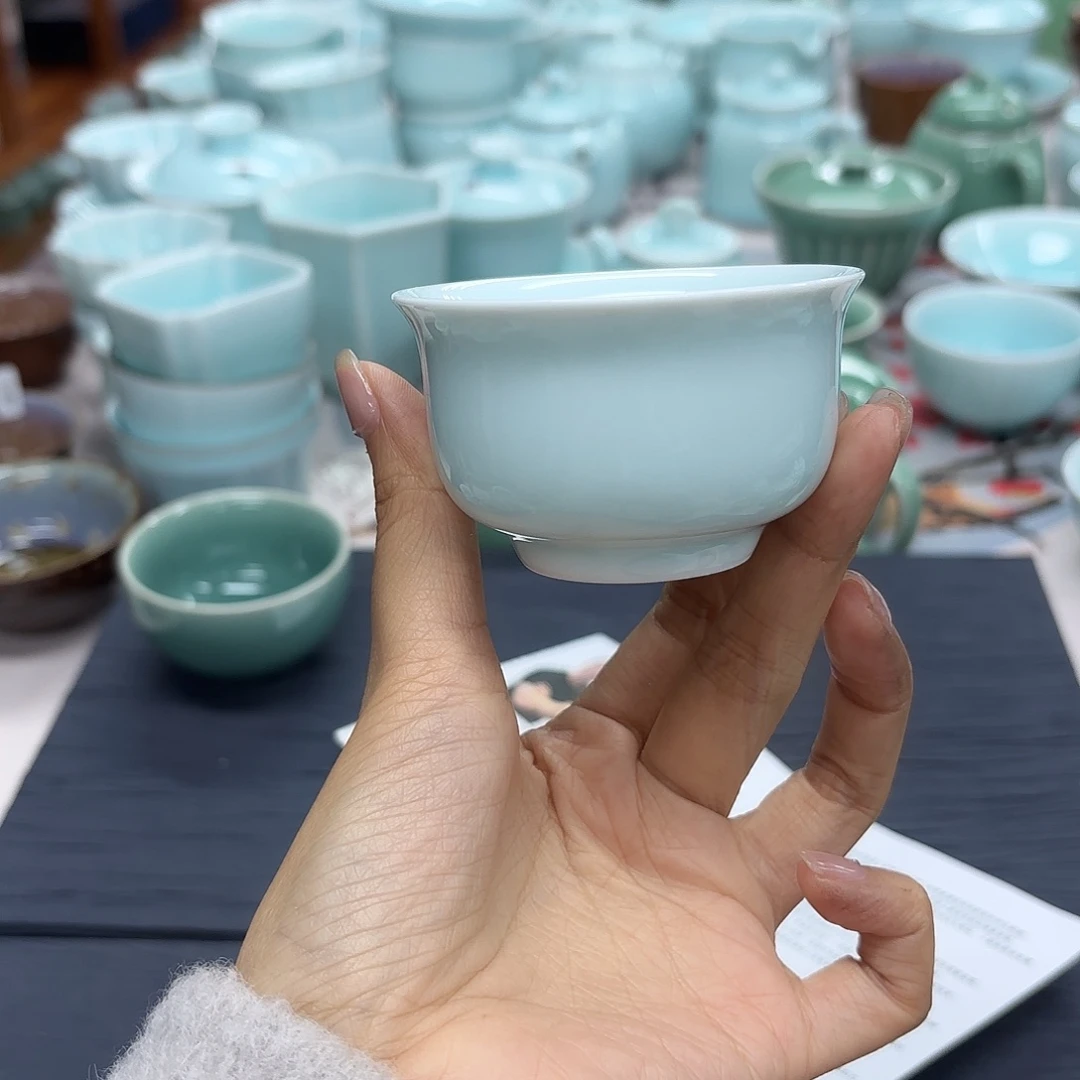 龙泉云间青瓷小米茶器