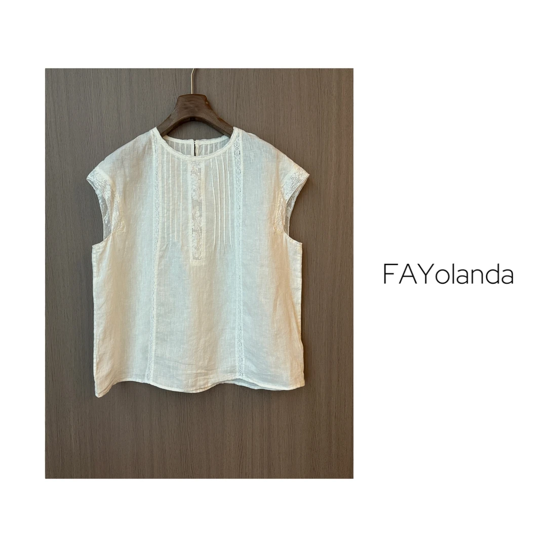 FAY| 刺绣蕾丝花边背心（1H04220）