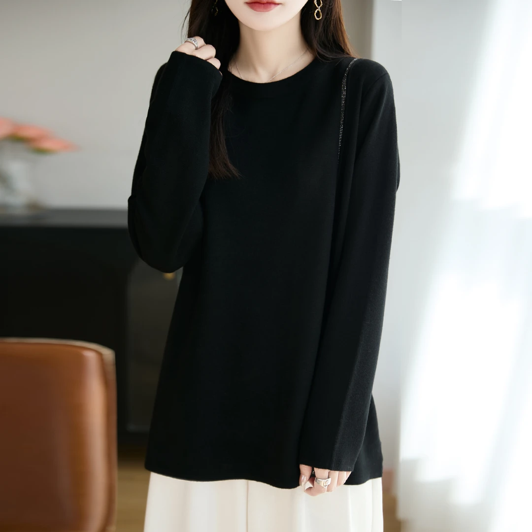 高端大码女装胖mm大码女士毛衣中长款高级感内搭可外穿针织打底衫