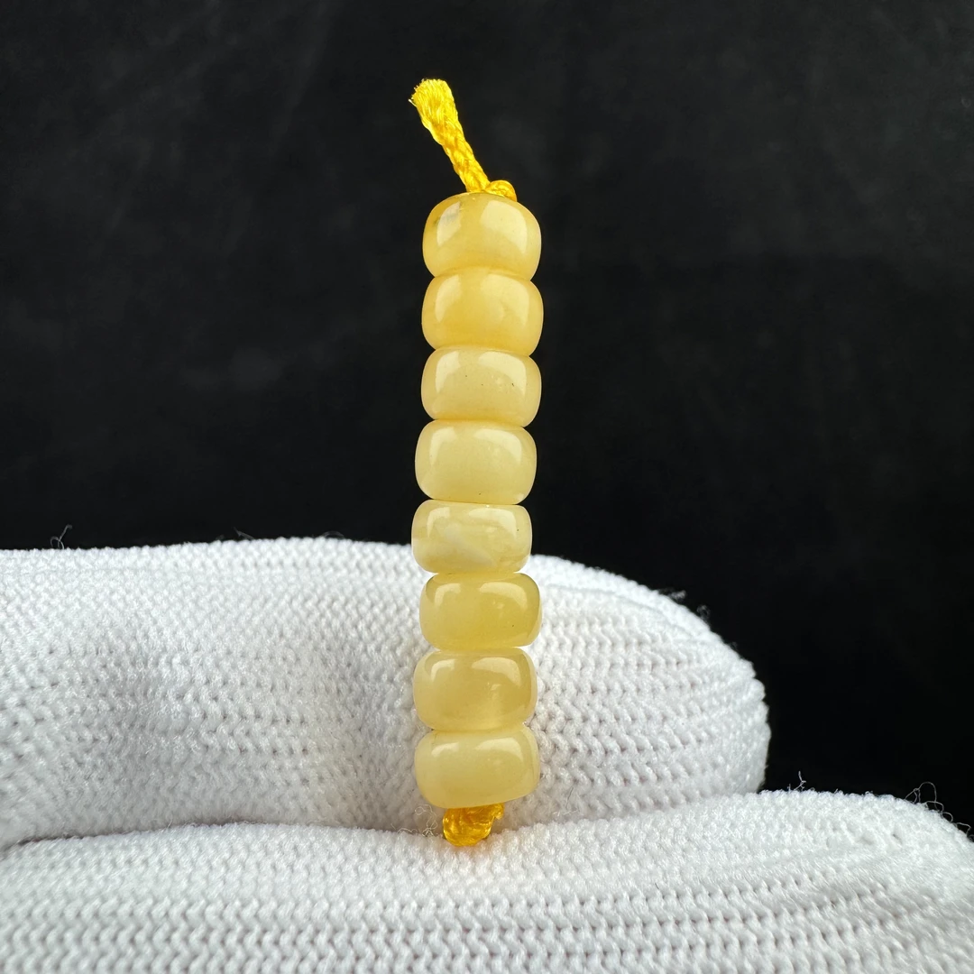 D1398天然蜜蜡 隔珠 6.4mm支持复检
