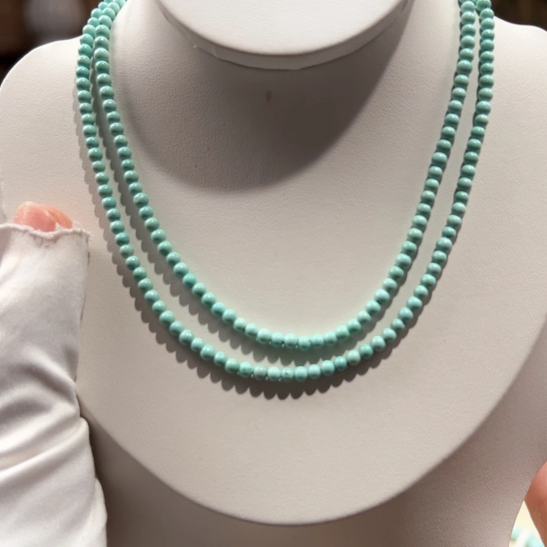 绿松石未镶嵌36圆珠108卡3+