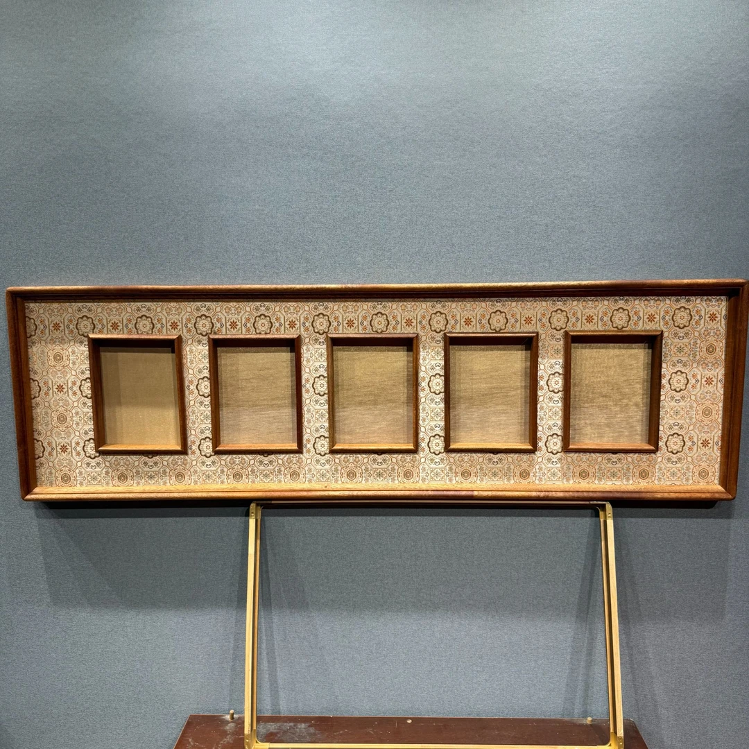 35x120展会级5福名匠路易十三 内凹 乌檀框中框画框榫卯