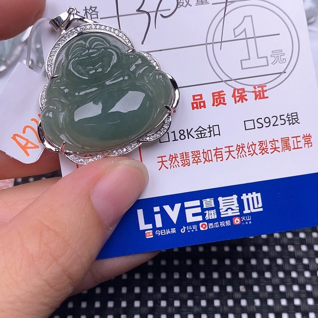 陈***姐翡翠银S925镶嵌颈饰