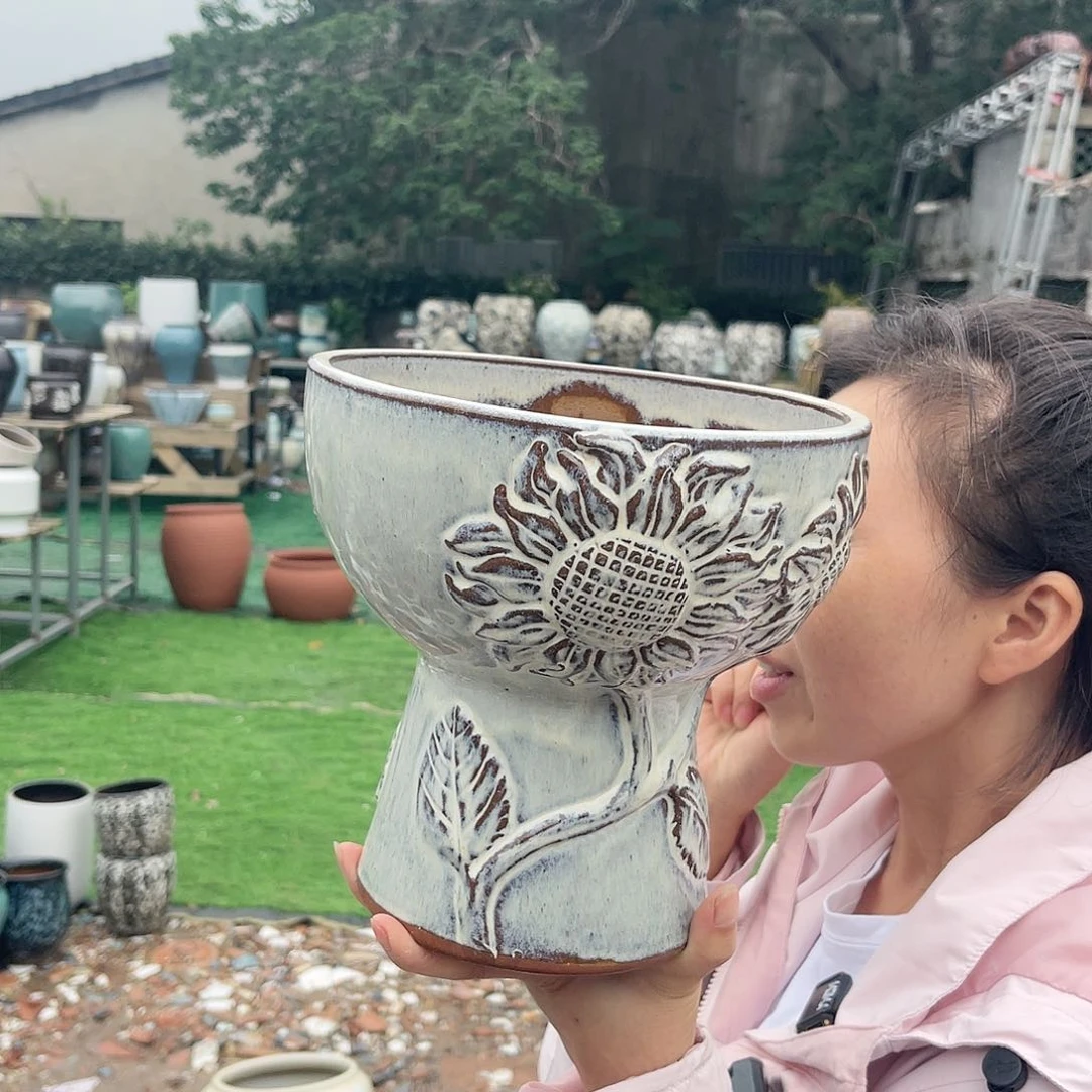 王嫂花盆直播0612-253高21口21微微瑕有色差