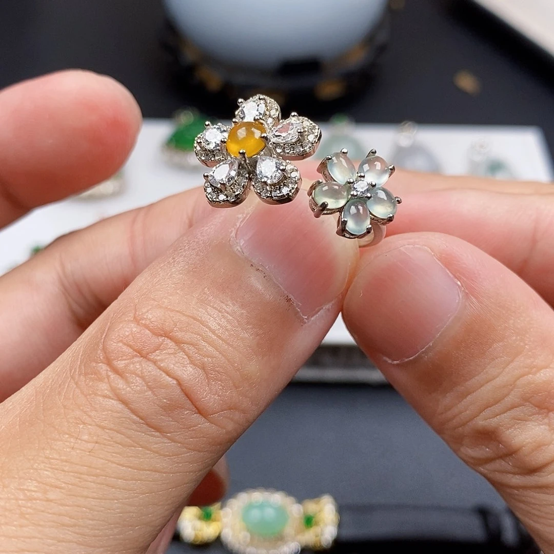 翡翠戒指银S925镶嵌