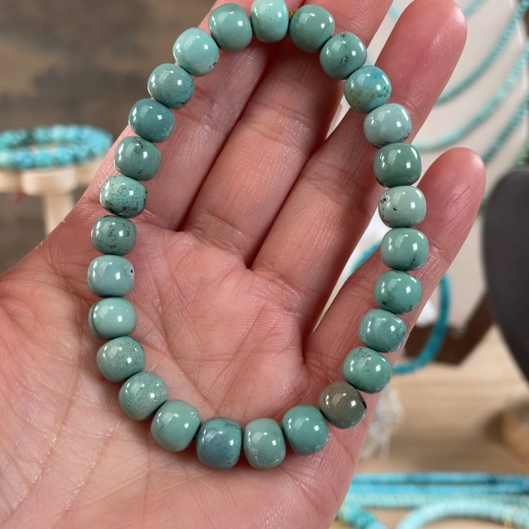 绿松石未镶嵌套链7.7精品雾霾色手串