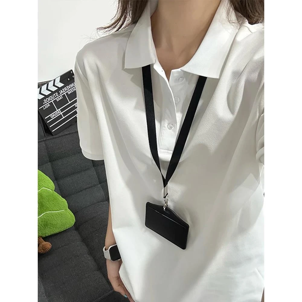 美式基础款修身polo衫短袖男款夏季成熟稳重衬衫T恤重磅正肩半袖