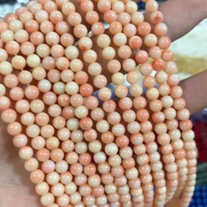 贝壳非金属一条5mm玉化三姑娘圆珠