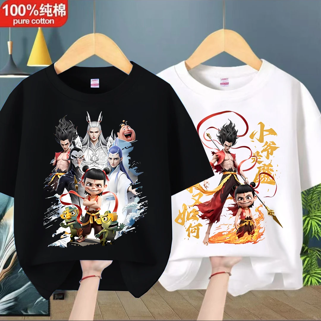 哪吒儿童衣服纯棉短袖T恤夏装2025年新款帅气男孩上衣爆款体恤潮