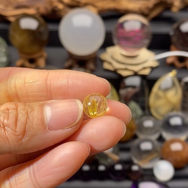 水晶金发晶球未镶嵌弎*