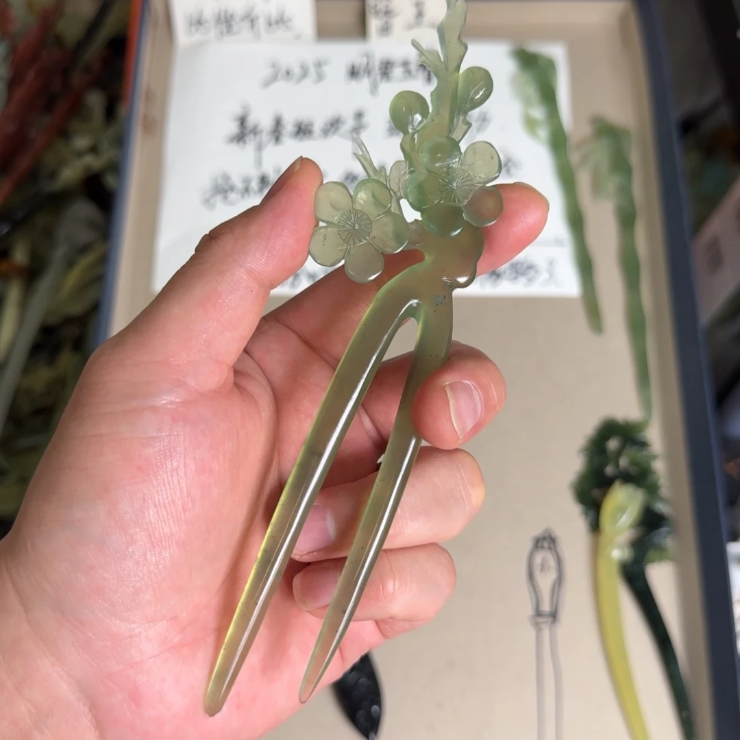 岫玉发饰未镶嵌明君玉簪贼拉好看