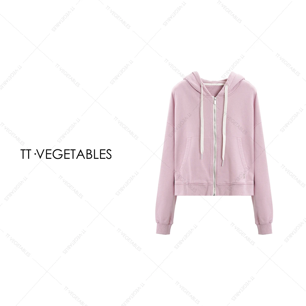 噢芬/小个子 【樊华】纯棉卫衣开衫连帽拉链针织衫上衣521455