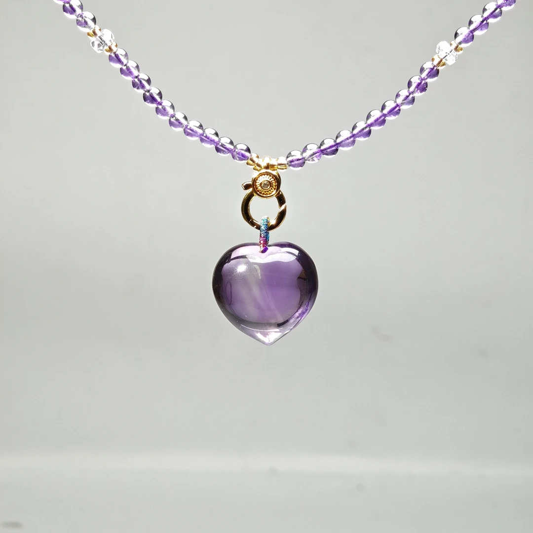 晶匠紫水晶爱心吊坠  多样性发一  简约