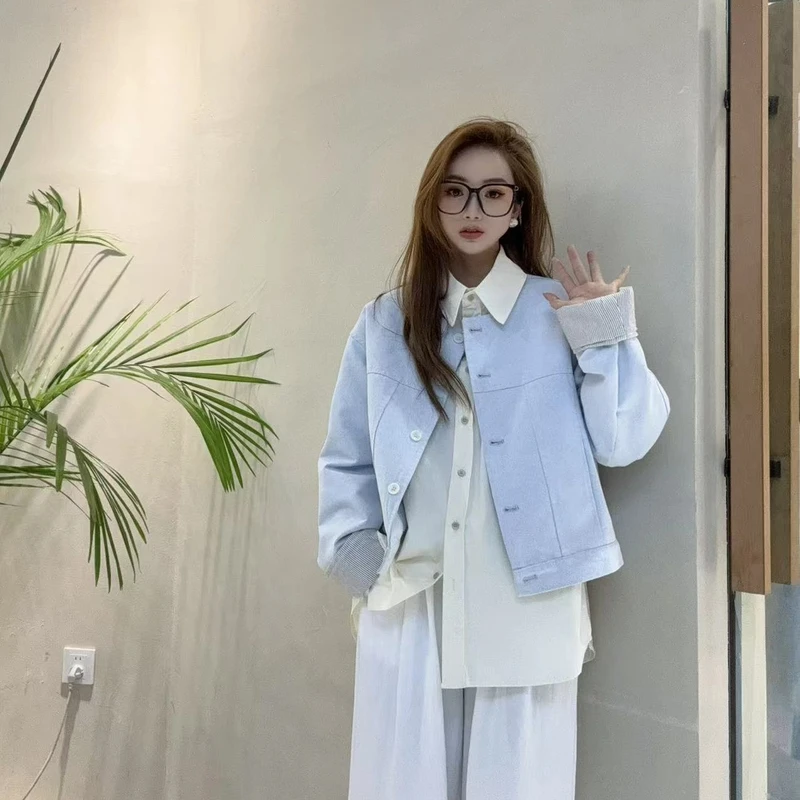 短款浅色牛仔外套百搭【喜田】#25029