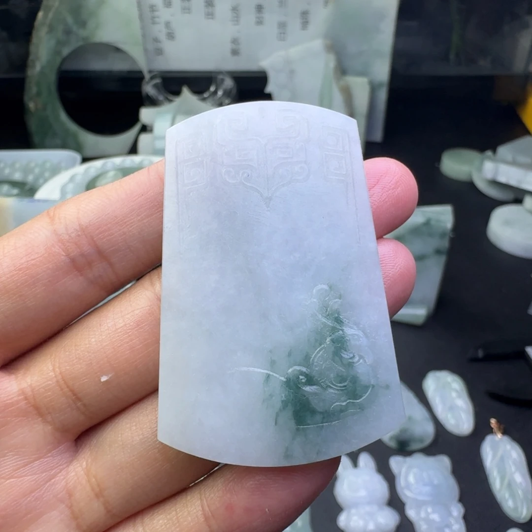 定制翡翠未镶嵌坊古无事牌