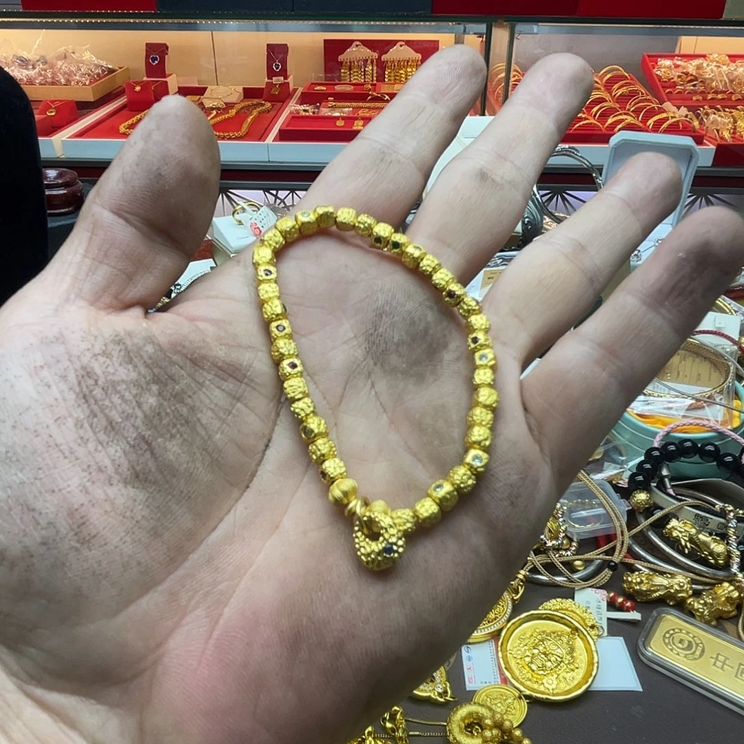 ジ****合金镶嵌彩虹方糖手串