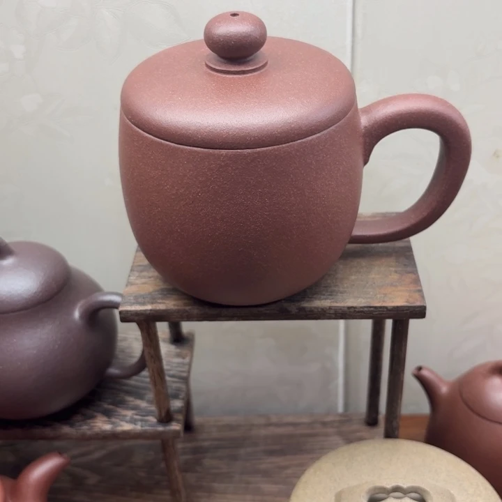 茶壶紫砂原矿半手工紫泥盖杯300cc