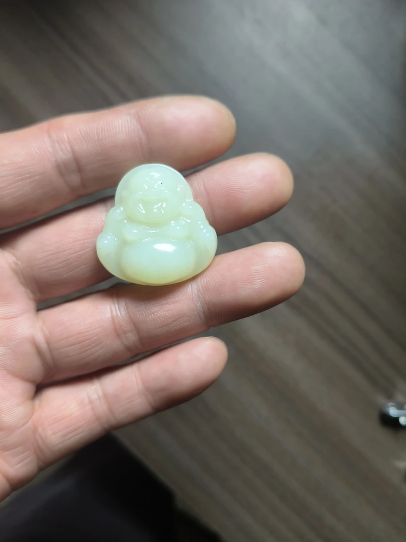 天然和田玉黄口30mm佛公