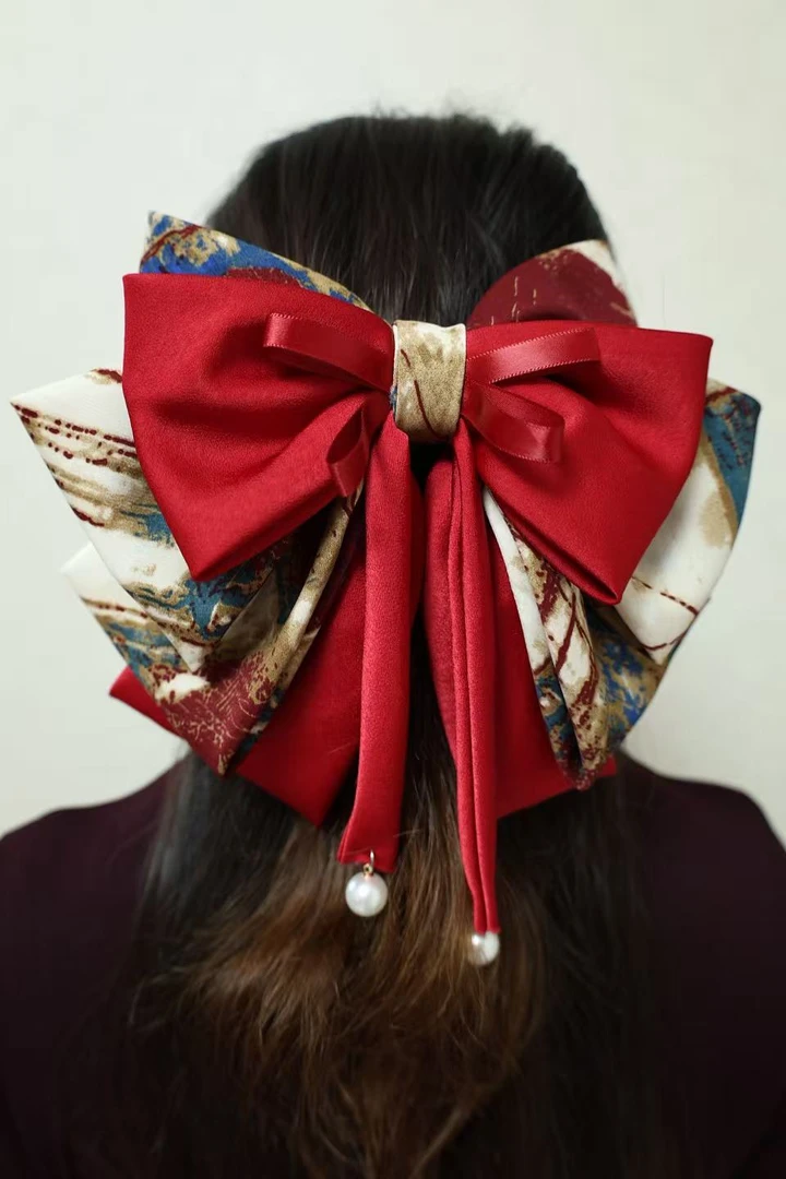 气质百搭时尚深色大蝴蝶弹簧夹优雅精致发饰头饰发夹网红复古