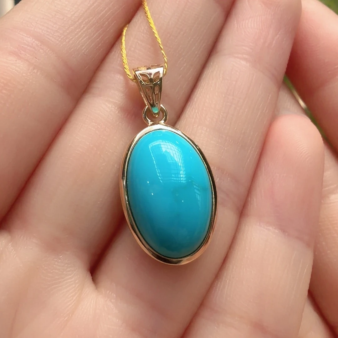 绿松石银S925镶嵌颈饰