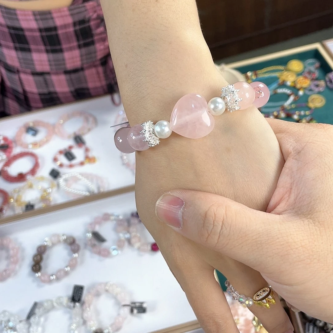 水晶手链银S925镀金镶嵌