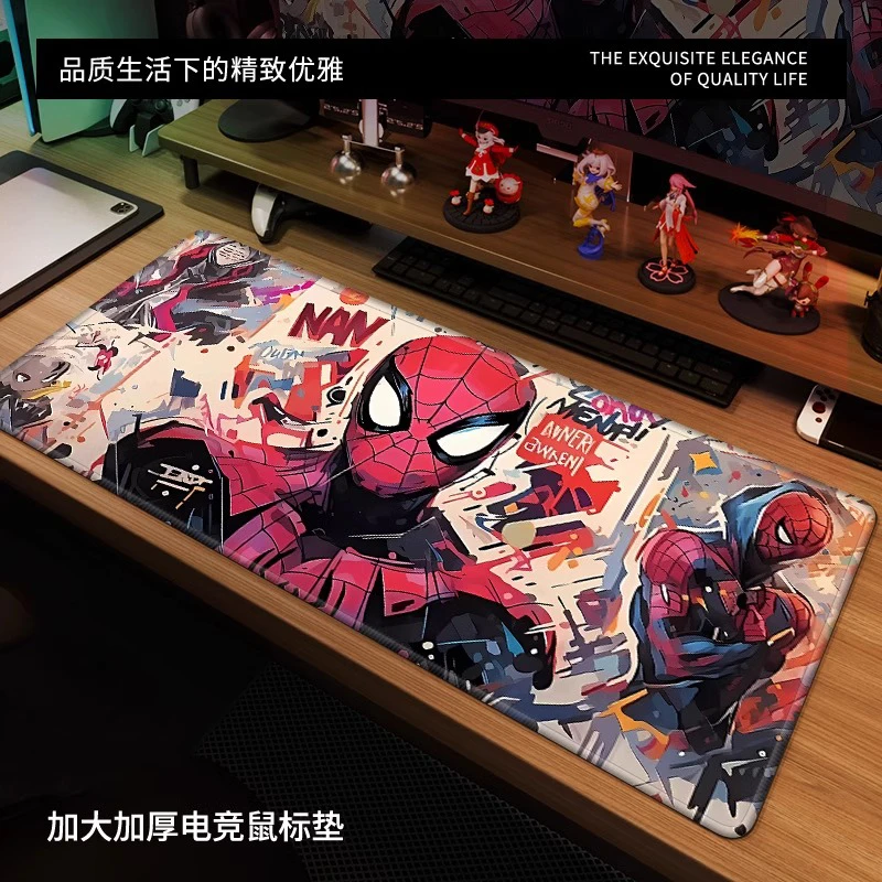 蜘蛛侠动漫鼠标垫超大号电脑键盘垫子办公桌垫定制漫威游戏滑鼠垫