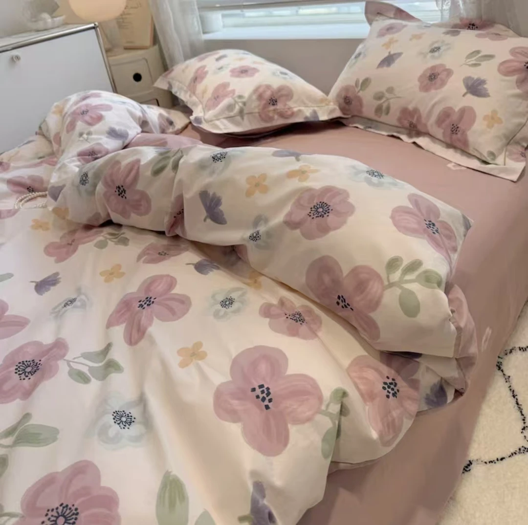 < 花样年华 > 全棉 单人 双人100 棉被罩 高支高密透气 斜纹被套