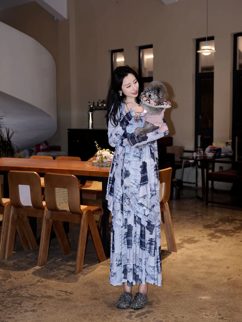 HZHJ新款原创设计师 水墨格调三件套复古显白显瘦轻奢 1812