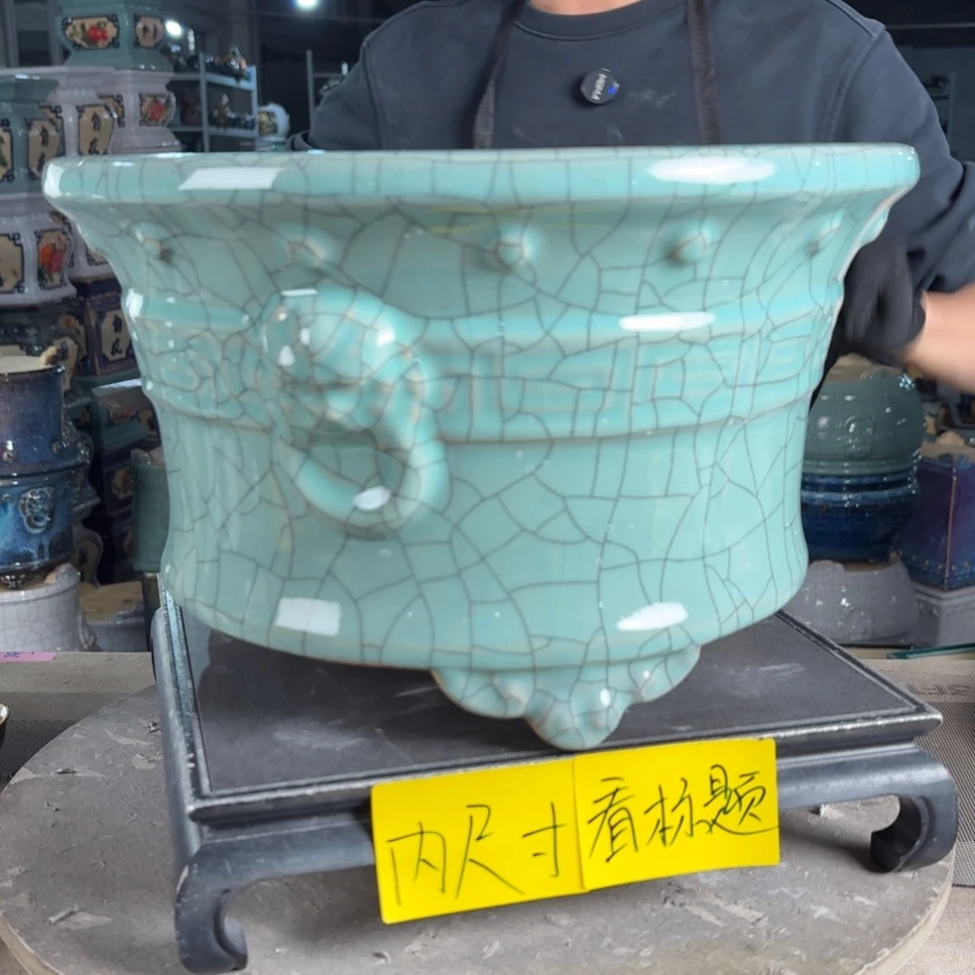 一风堂石湾花盆 内30*17高温裂泥子