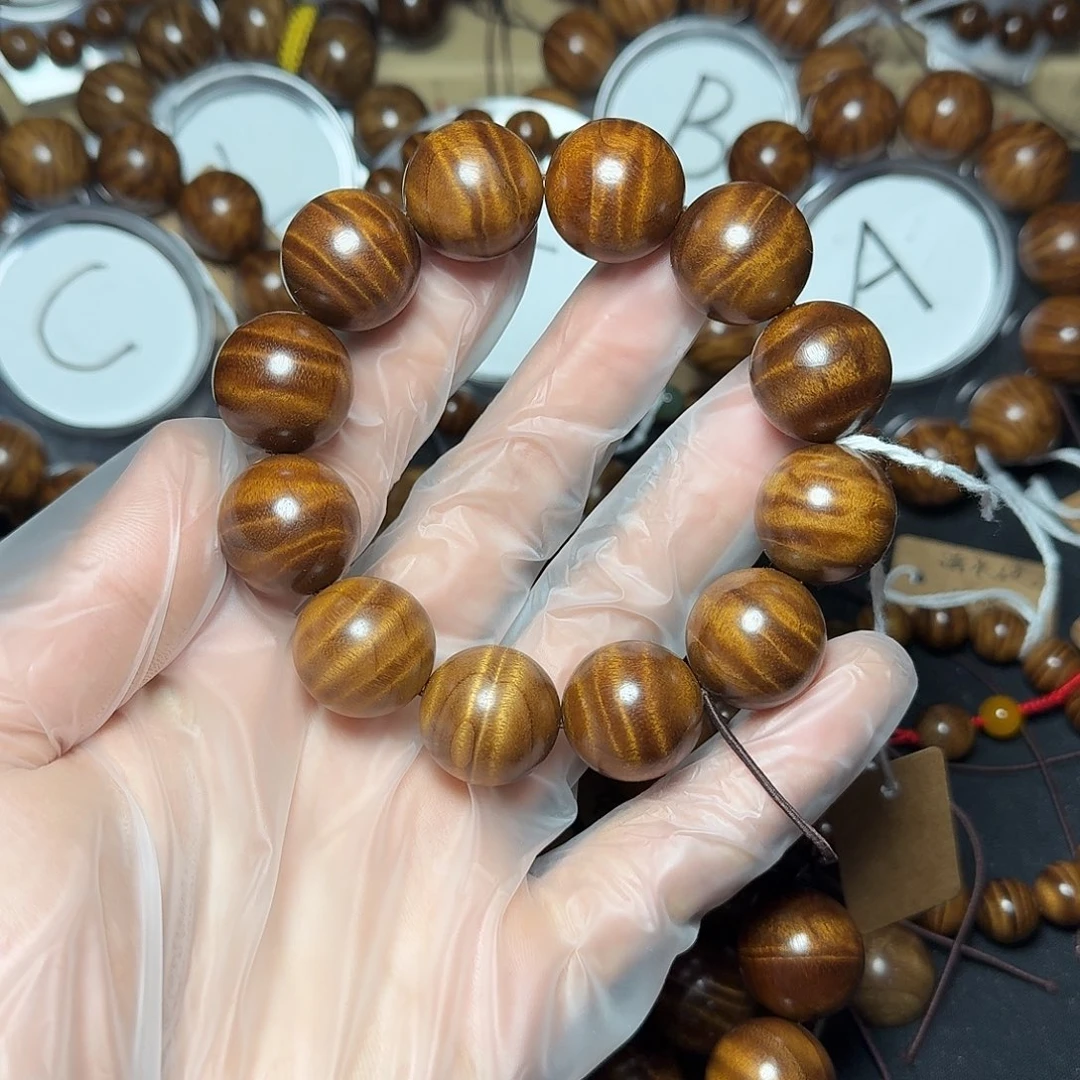 楠木（金丝楠）手串/手链立体水波纹