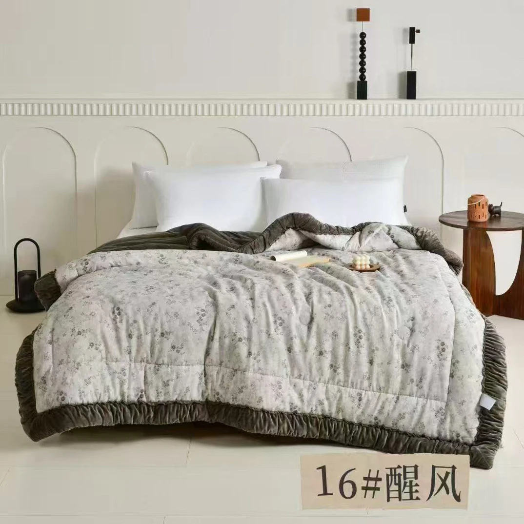 秋冬新款双层纱泡芙被双人200*230微瑕～Y008